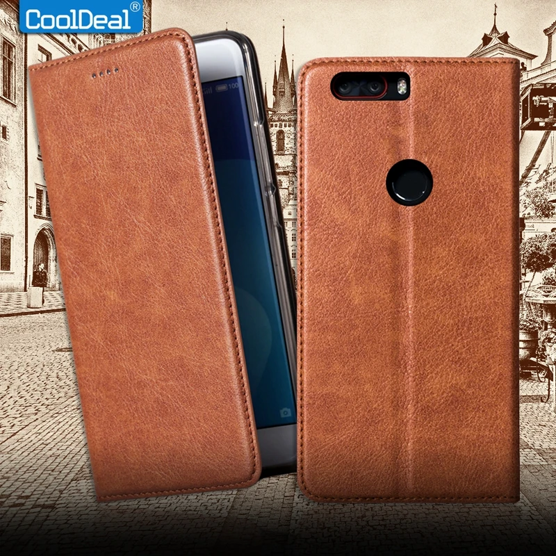 Luxury Vintage Leather Case For ZTE Nubia Z17 5.5'' Retro Simple Flip Cover &amp Kickstand Function | Мобильные телефоны и