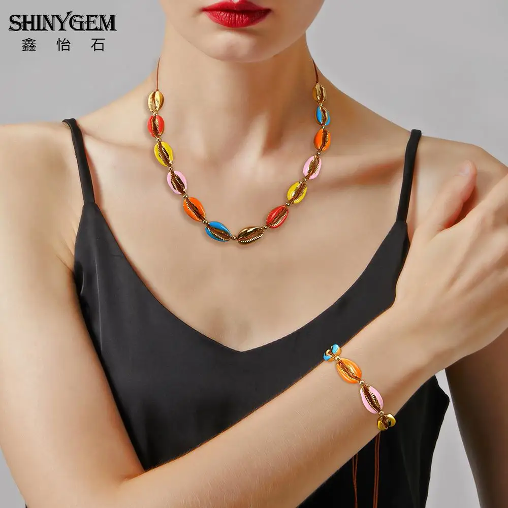 ShinyGem Boho морская раковина колье для женщин 4 цвета Богемия ручная работа