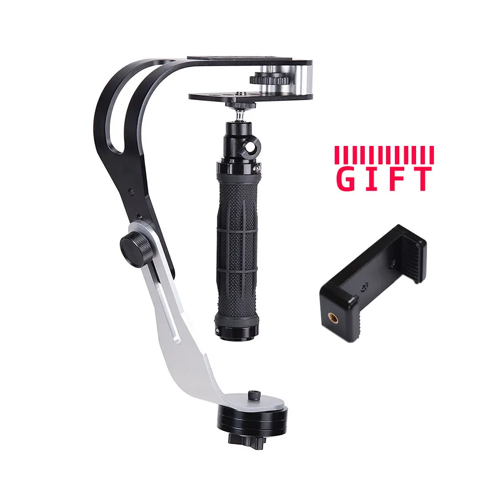 Мини ручной стабилизатор видео Steadicam для цифровой камеры HDSLR DSLR видеокамеры DV мобильного телефона - Цвет: Черный