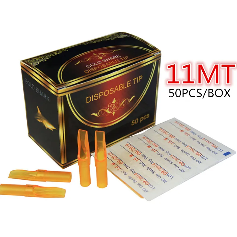 Новинка 50 шт. M11 плоский наконечник Magnum 11 желтая насадка для татуировки Золотая