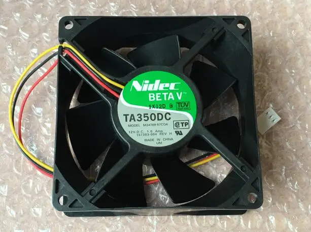 Оптовая продажа: NIDEC 9cm 9038 TA350DC M34789-57 CQ4 12V 1A 3 линии, большой объем воздуха, сервер вентилятора
