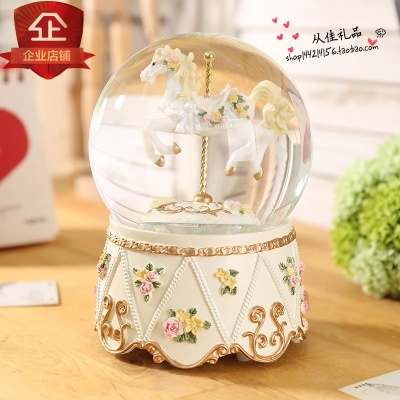 Хрустальный шар карусель музыкальная шкатулка для отправки подарка на день