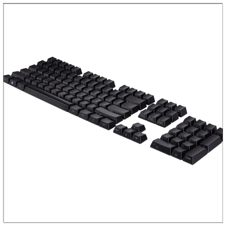 Набор брелоков с передней/боковой печатью, с подсветкой, Cherry MX, брелоки с брелоком, съемник для бескорпусной механической игровой клавиатуры 87/104, черный цвет