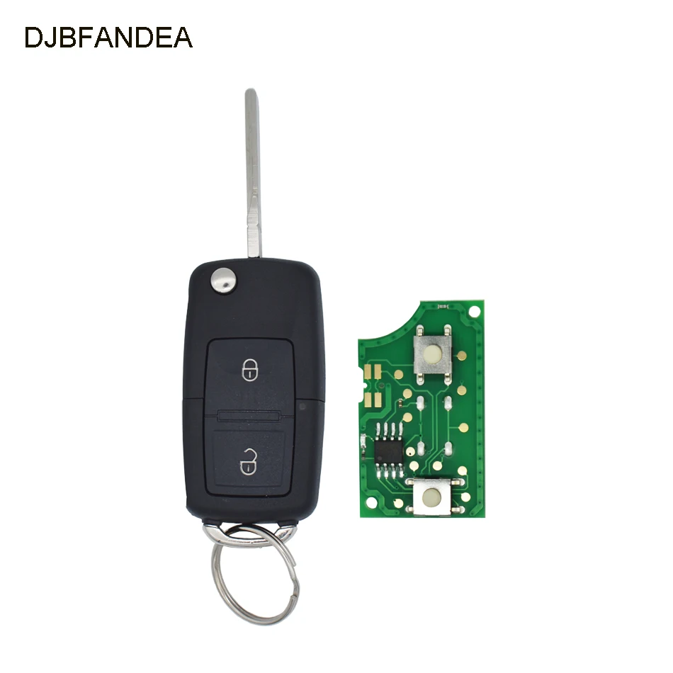 DJBFANDEA Флип дистанционный Автомобильный ключ для VW Skoda Seat Golf IV, New Beetle, Passat 3BG, Polo(06,2002-2005) 434mhz 1J0959753CT