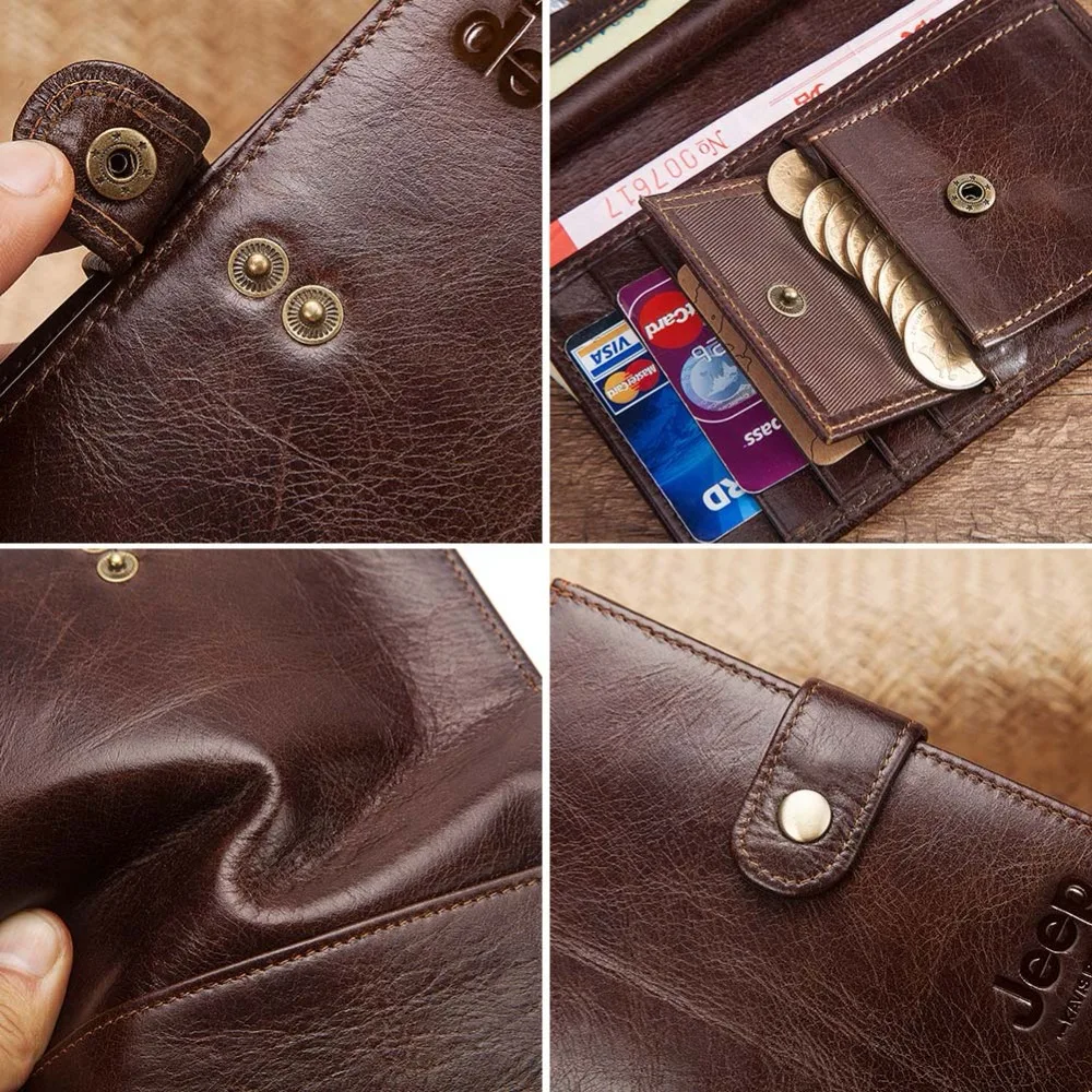 Мужской кошелек из 100% воловьей кожи с бесплатной гравировкой для паспорта | Багаж