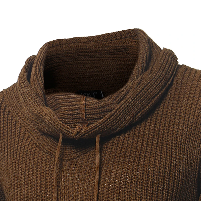 

Loldeal Men's Drawcord Sweater Men Sweater Long Sleeve Knitted Pullover Tops