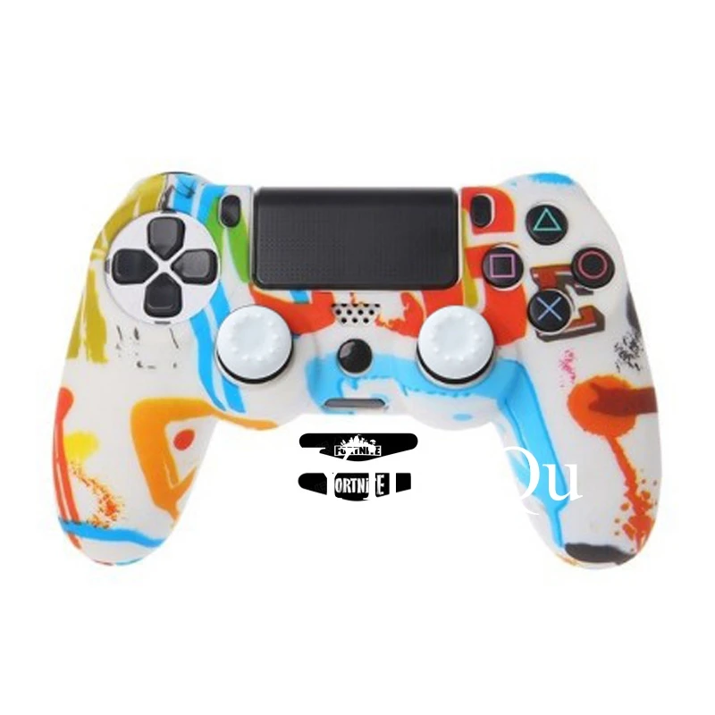 Силиконовый чехол Защитный чехол для Sony Playstation 4 PS4 контроллер с джойстиком ручка шапки и светодиодный свет наклейки для кафе