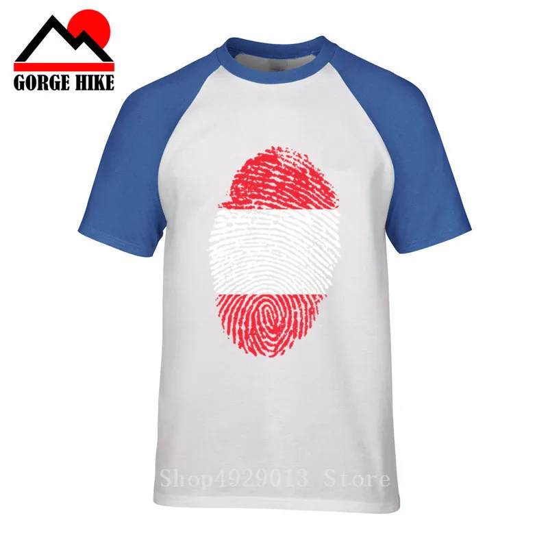 Austria men Fingerprint t shirts Austrian gyms nation team 100% cotton jersey t-shirt fitness clothing tees country flag AT AUT | Мужская