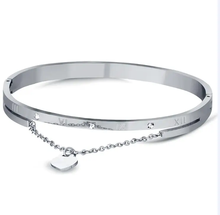 silver heart Прямая модные серебряные/Золотые/розовое золото очаровательный кристалл в виде сердца браслеты обёрточная манжета браслеты для женщин ювелирные изделия подарок на день Святого Валентина - Окраска металла: silver heart