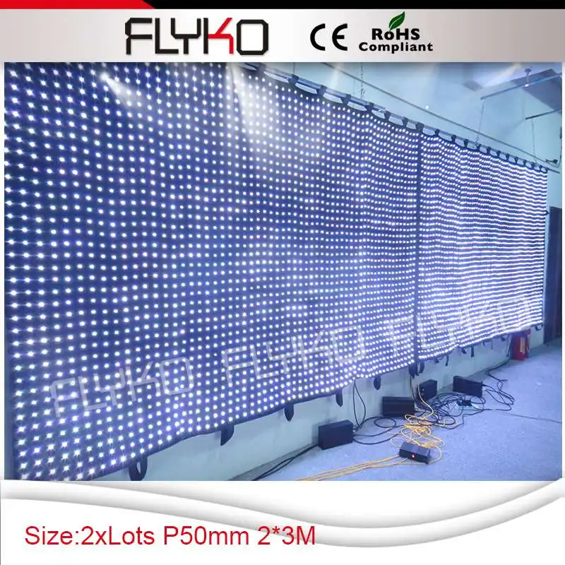 Flykostage P50MM 2X3M сценический эффект фон светодиодный видео экран занавеска