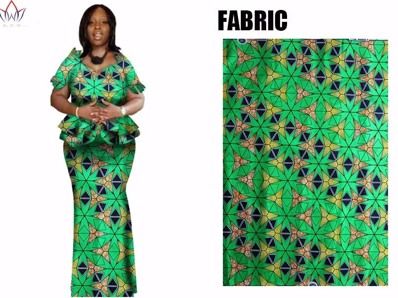 Весна женская одежда бренда африканских Vestido 6XL Воск традиционные африканские одежда 2 предмета для Для женщин юбка комплект brw WY1004