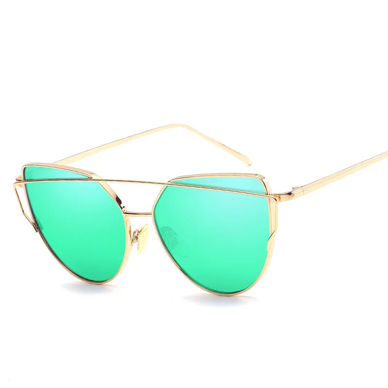 Женские солнцезащитные очки кошачий глаз новинка 2017 фирменный дизайн зеркальные