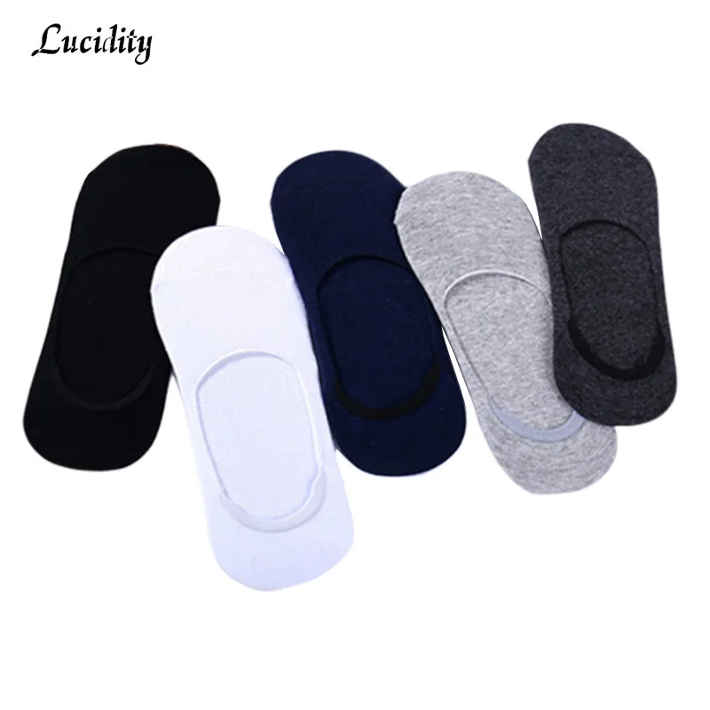 Хлопковые носки мужские однотонные модные башмачки короткие с закрытым носком