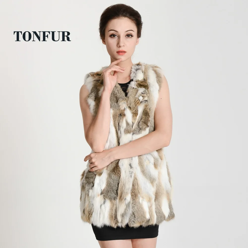 Новое поступление 2019 жилет из натурального кроличьего меха женский роскошный