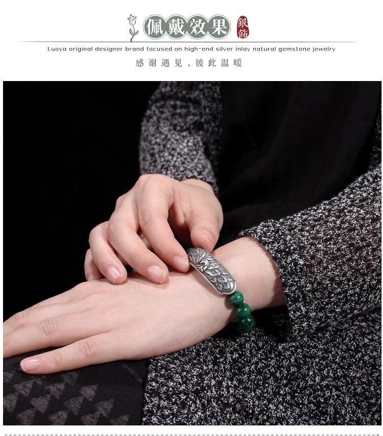 Женский серебряный браслет с павлином простой элегантный из чистого серебра 925