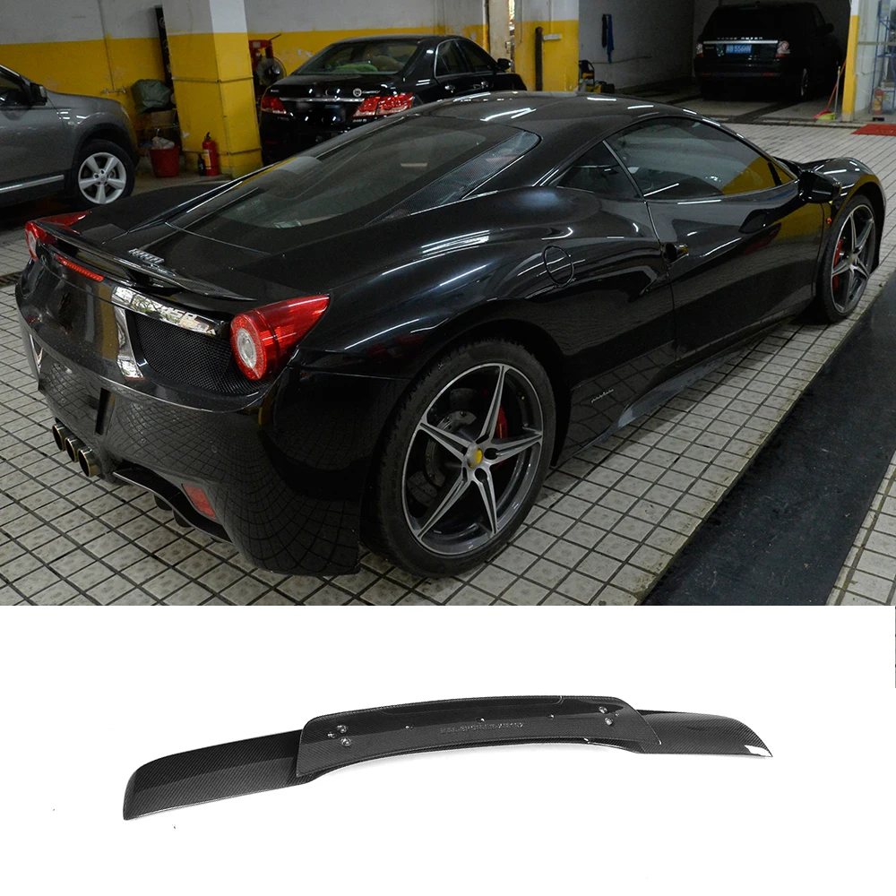 Углеродное волокно задний багажник двойной спойлер крыло загрузки губ Для Ferrari 458