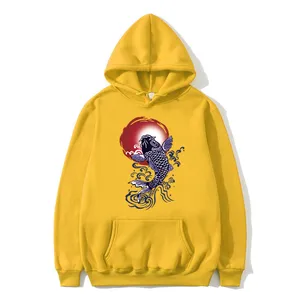 Модная новинка 2019, крутые мужские толстовки с капюшоном в стиле хип-хоп, повседневные толстовки в японском стиле кои, уличная одежда для мужчин и женщин, пуловер