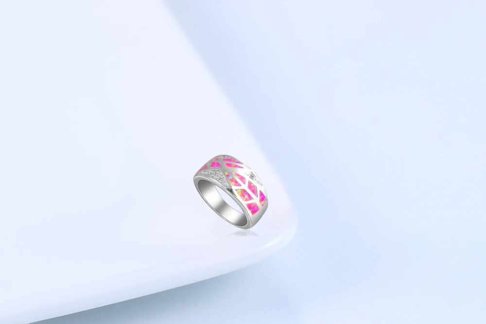 Новинка! Горячая продажа! Фиолетовый Огненный Опал и циркон серебряное