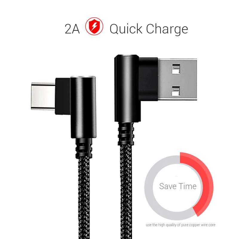 1 м USB Type C кабель для быстрой зарядки Samsung Galaxy S9 S8 плюс Xiaomi Mi8 Mi6 мобильный телефон