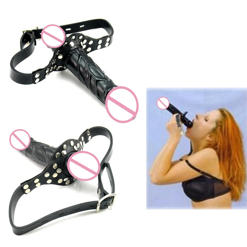 Горячая Распродажа женский пенис с замком кожаные пряжки бондаж оральный секс