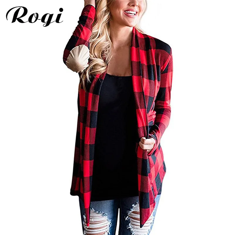 Rogi Women Knitted Cardigan 2019 Irregular Geometric Printed Ladies Sweater Open Front Loose Jumper Outwear Coat Poncho Top 2XL |