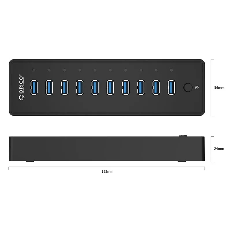 ORICO P10-U3 usb-хаб 10 портов USB3.0 концентратор с VL812 12V3A внешний usb-разветвитель адаптер usb-хаб 3,0 для портативных ПК