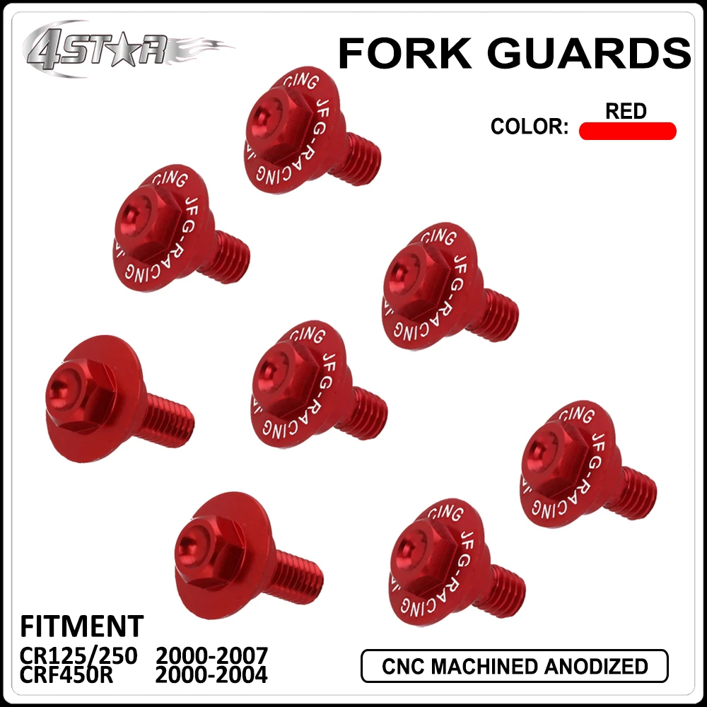fork guard Мотоцикл CNC переднее заднее крыло радиатор кожух вилка охранники сиденья боковые панели Винт Набор для HONDA CR125 CR250 00-07 CRF450R 00-04 - Цвет: fork guard