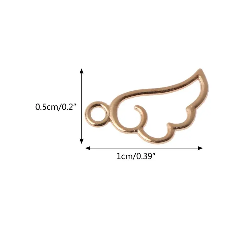 

10Pcs Angel Wing Metal Frame Pendant Open Bezel Setting UV Resin Jewelry Charm