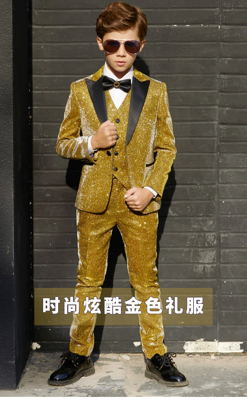 Longqibao high-end для косюма мальчика жилет вспышки цвет комплект ювелирных изделий для мальчиков с цветочным узором для мальчиков хост Детский комплект Фортепиано костюм маленький костюм