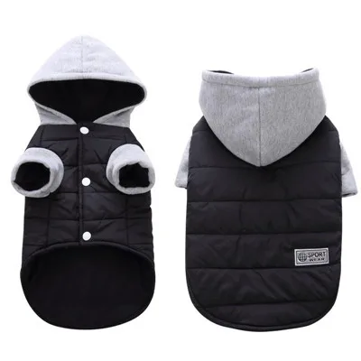 Черный Одежда для собак с французским бульдогом, S-XL, теплое пальто для собак, Одежда для питомцев, стеганая куртка, одежда для таксы, зимняя одежда для собак, одежда для домашних животных GD62 - Цвет: Черный