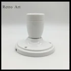 Винтажный Керамический потолочный светильник в форме розы, Набор цветных ламп e27 e26, керамический держатель для лампы с потолочным розовым светом