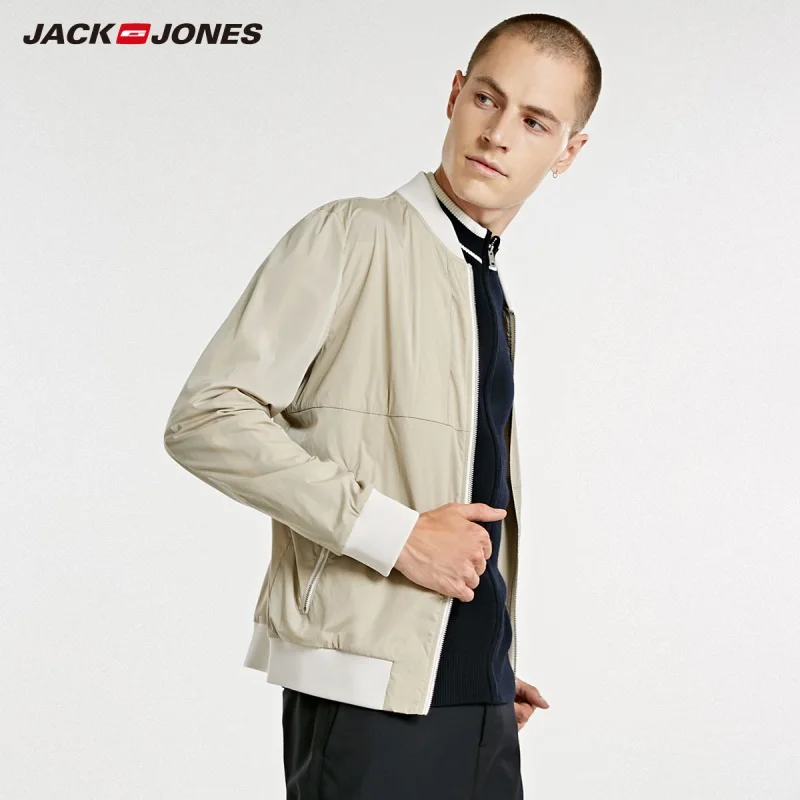 JackJones Мужская куртка прямой крой светильник бейсбол воротник Бомбер стиль одежда