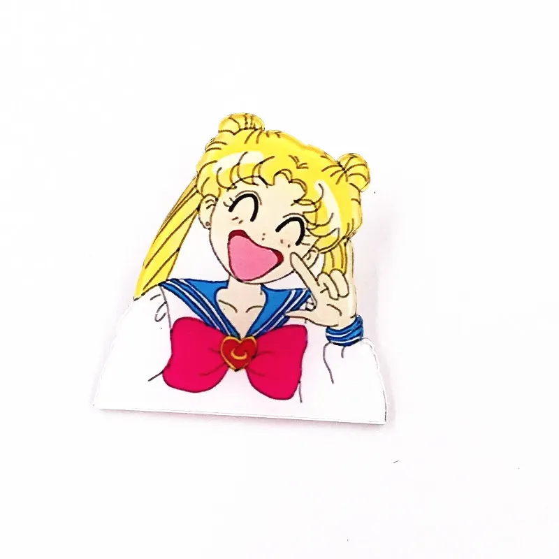 1 шт. милые Kawaii Сейлор Мун девушка красивые акриловые значки булавки персонаж
