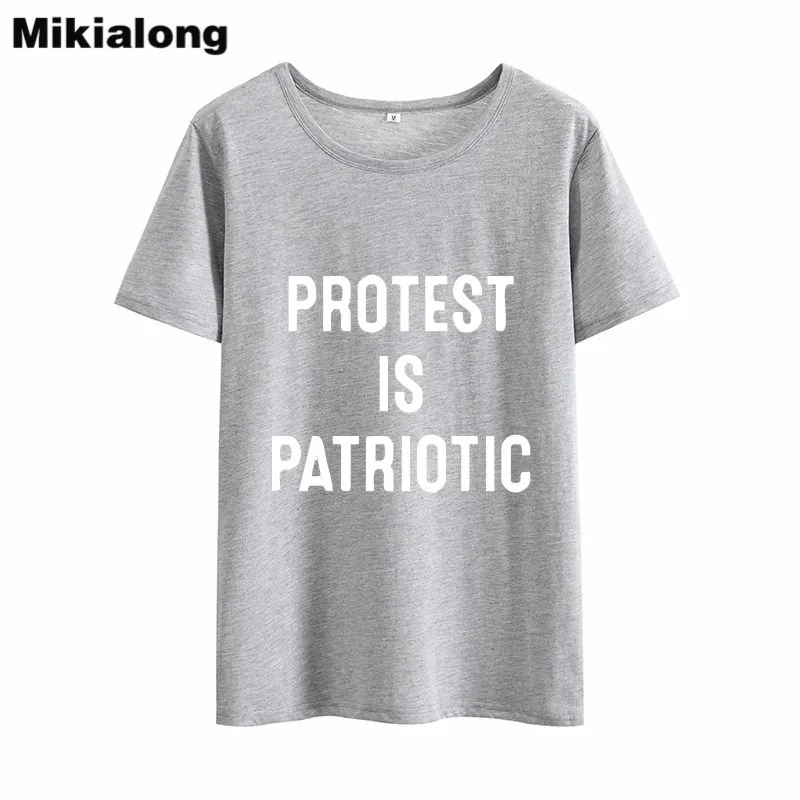 OLN PROTEST IS PATRIOTIC летняя футболка женская 2018 Ulzzang в стиле Харадзюку Топы Винтаж с