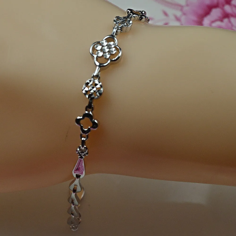 Гарантия чистое серебро 925 пробы CZ кубический браслет 4 6 г BR1818|bracelet halloween|bracelet
