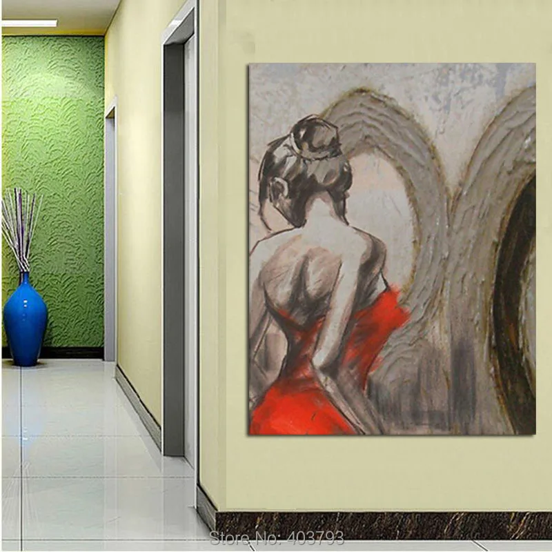 

Modern Hand Painted Oil Painting People Semi-Nude Dancing Girl With No Frame Abstract Wall Art Pictures Painting For Living Room