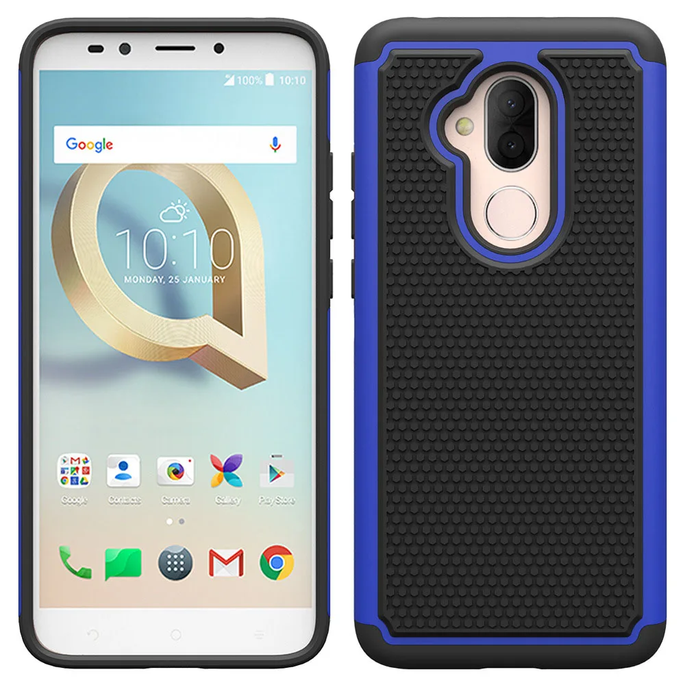 Для Alcatel 7 Чехол 2 в 1 Мягкий ТПУ и Жесткий ПК задний Гибридный армированный чехол