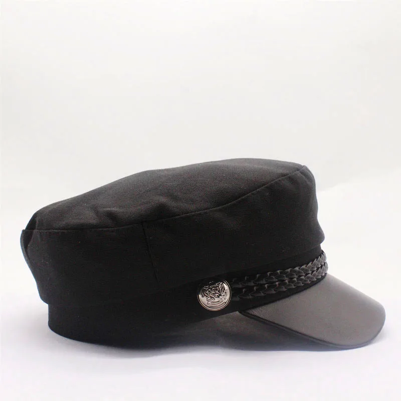 Fashion Blank black High Quality Newsboy Caps for Women Spring Autumn Winter Hats cotton Cap Ladies Black Hat Beret | Аксессуары для