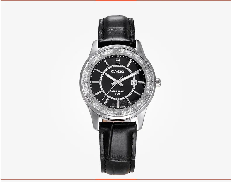 Casio, женские часы, 50 метров, водонепроницаемые, новые, указка, серия, модные, бизнес, женские, кварцевые часы, белая пластина, LTP-1359, для девушек