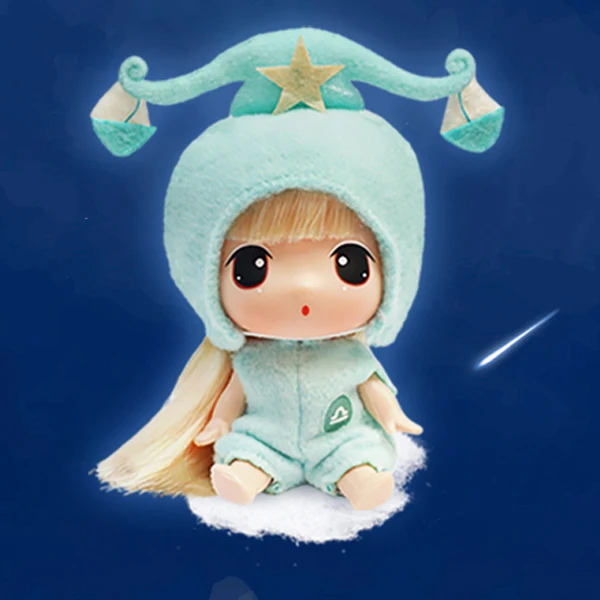 Libra Кукла Ddung, 9 см, Подлинная, Корейская, 12, сменные куклы, BJD, мини, подарок на день рождения, ключ, подвеска, коллекция, украшение - Цвет: Libra