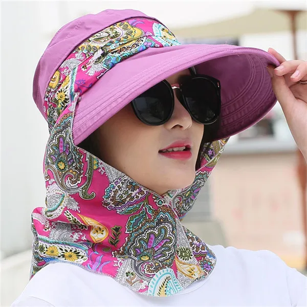 style5 Модная женская Солнцезащитная шляпа для лица, летняя пляжная складная шляпа с защитой от ультрафиолета и широкими полями, Регулируемая Кепка, Новинка - Цвет: style5
