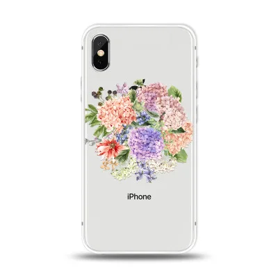 Ультра тонкий прозрачный чехол для телефона iPhone XS MAX XR X 8 7 6 6s Plus цветной цветочный