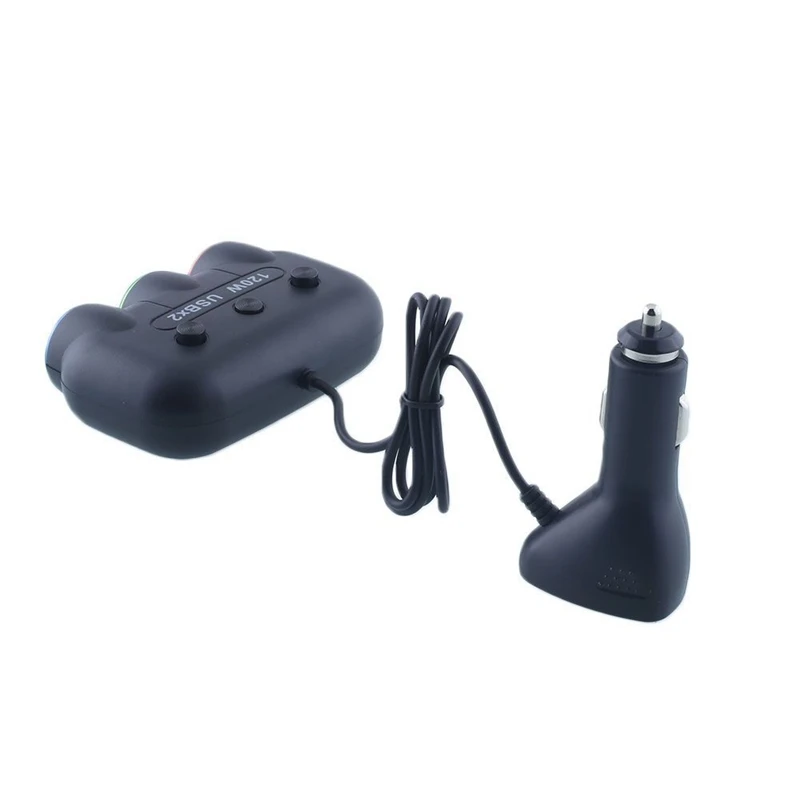 Автомобильное зарядное устройство с двумя USB-портами и тремя прикуривателями 12 В