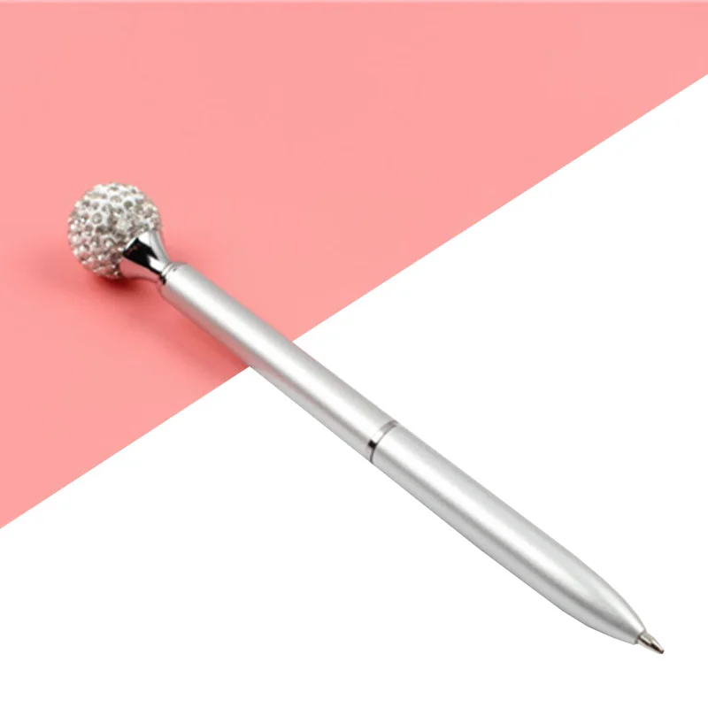 Baikingift Kawaii кристальная круглая шариковая ручка, цветная, 15 цветов, черный/синий, сменный, креативный,, студенческий подарок и канцелярские принадлежности - Цвет: Painting Silver