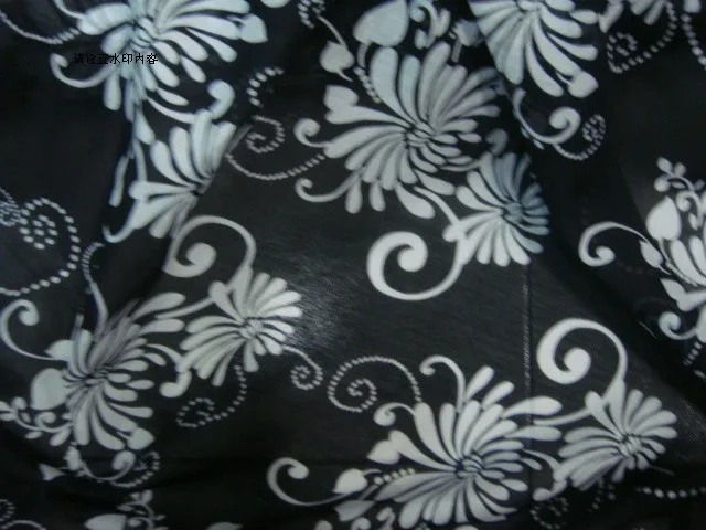 100% чистый шелковицы мягкий атлас черный фон Хризантема шелковый шарф