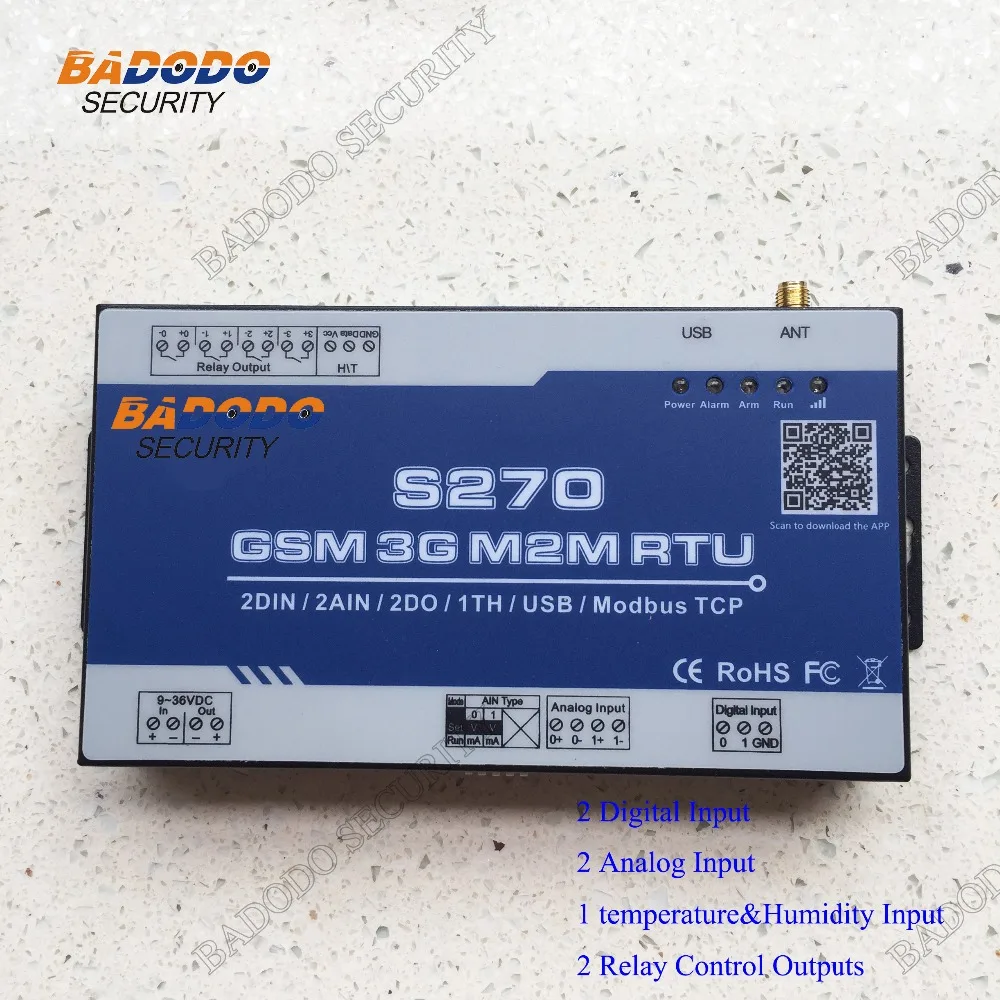 GSM/3G M2M RTU Control ler S270 с 2 релейными выходами + приложение для мониторинга BTS