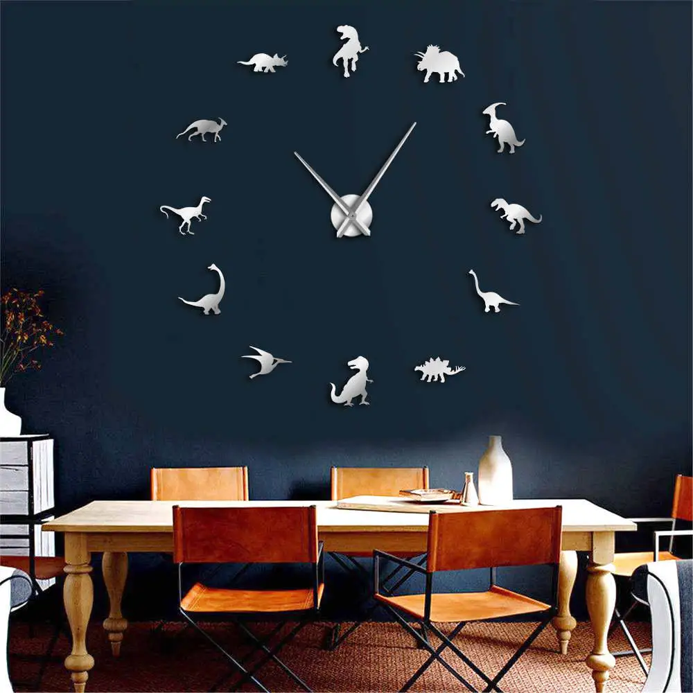Большие настенные часы сделай сам с динозаврами Юрского периода современные