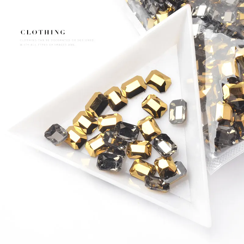 Камешки для дизайна ногтей в виде капель воды стразы из минерального золота 3D