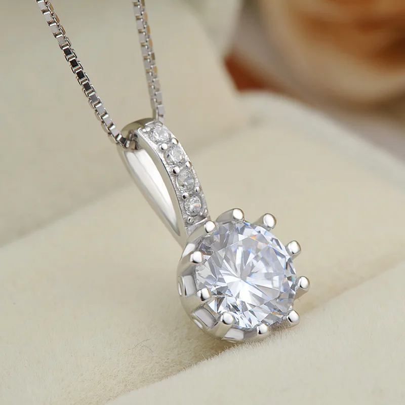 Ожерелье из серебра 925 пробы Классическая Подвеска свадебное ювелирное изделие