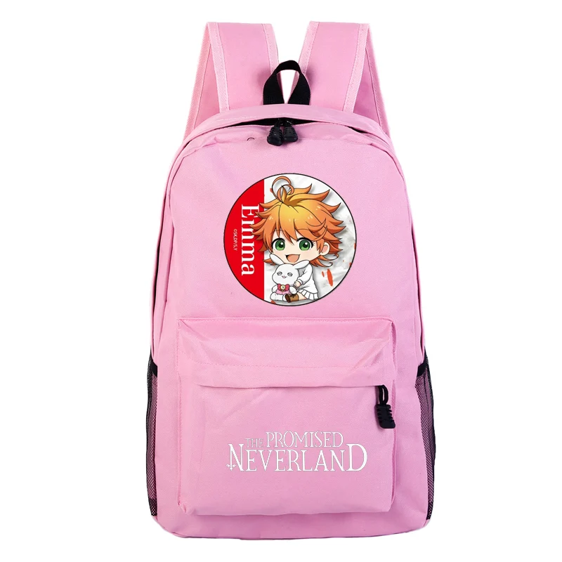 

The Promised Neverland Emma Women Pink Back Pack Kawaii Laptop Bagpack Canvas School Bags for Teenage Girls Cute Travel Backpack